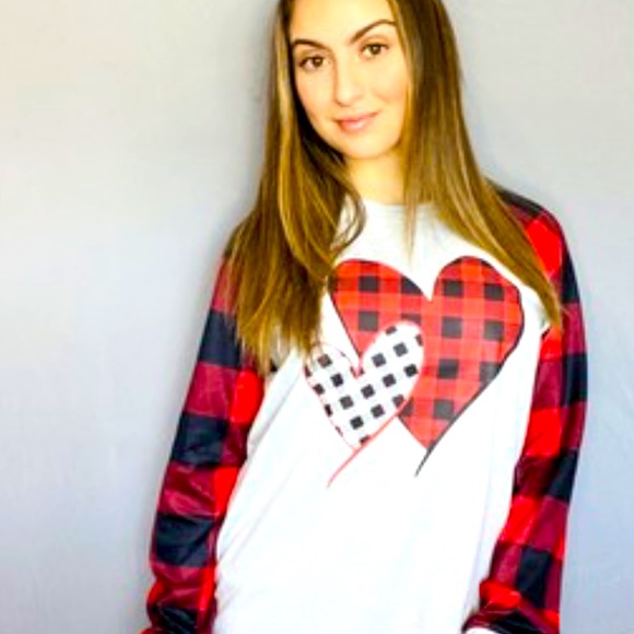 Plaid Heart Top - Picture 1 of 1